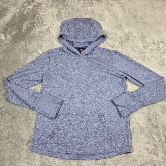 Athleta Girl Uptempo Hoodie XL 14 Blue Lightweight Cuffins Preppy Gym Activewear - Picture 1 of 9